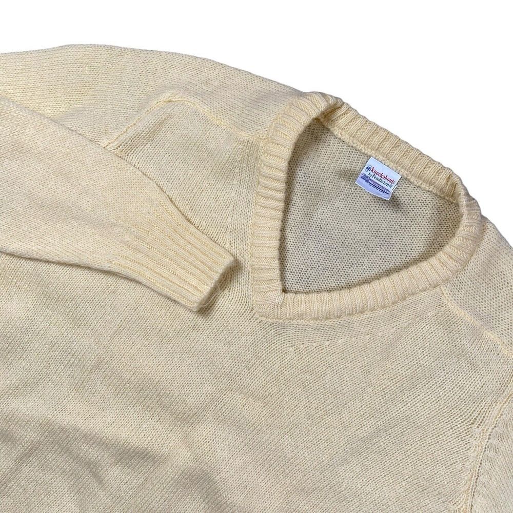 VTG‎ Knockabouts by Pendleton 100% Virgin Wool V-Neck Sweater Yellow USA MADE 38